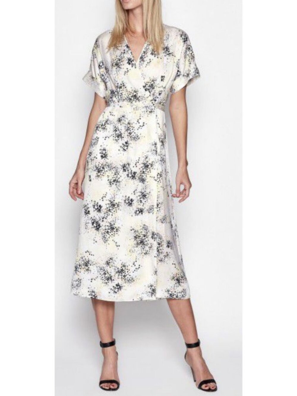 Equipment Silk Wrap Midi Dress Tavine Ecru Business Chic Ivory Woman's 10